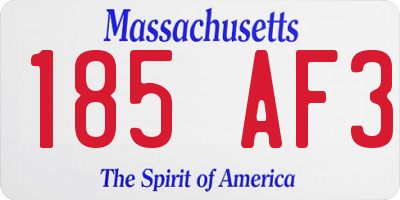 MA license plate 185AF3