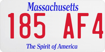 MA license plate 185AF4