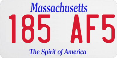 MA license plate 185AF5