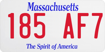 MA license plate 185AF7