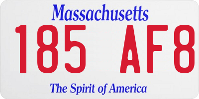 MA license plate 185AF8