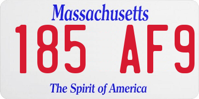 MA license plate 185AF9