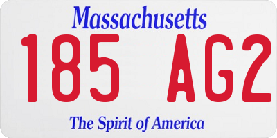 MA license plate 185AG2