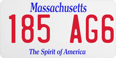 MA license plate 185AG6