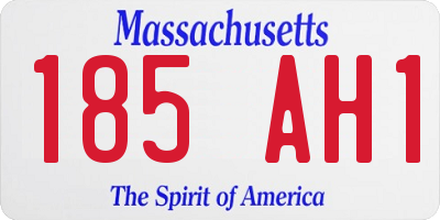 MA license plate 185AH1