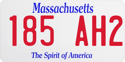 MA license plate 185AH2