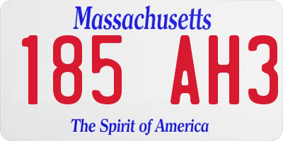 MA license plate 185AH3