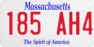 MA license plate 185AH4