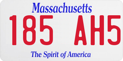 MA license plate 185AH5