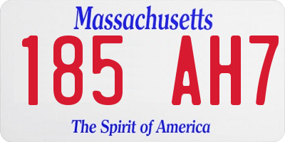MA license plate 185AH7