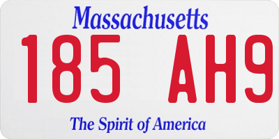 MA license plate 185AH9