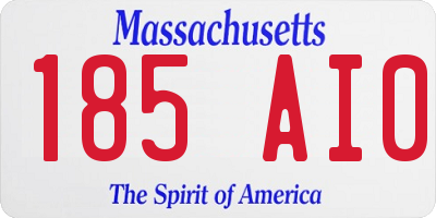 MA license plate 185AI0
