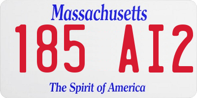 MA license plate 185AI2