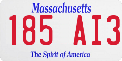 MA license plate 185AI3