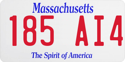 MA license plate 185AI4