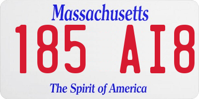 MA license plate 185AI8