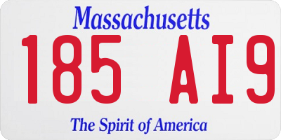 MA license plate 185AI9