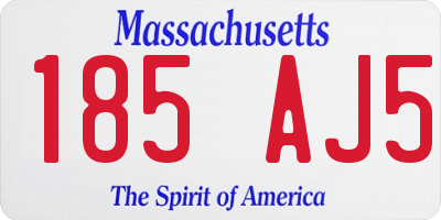 MA license plate 185AJ5
