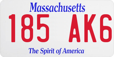 MA license plate 185AK6