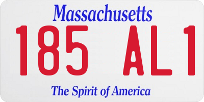MA license plate 185AL1