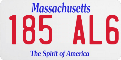 MA license plate 185AL6