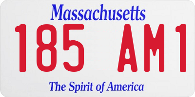 MA license plate 185AM1