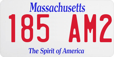 MA license plate 185AM2