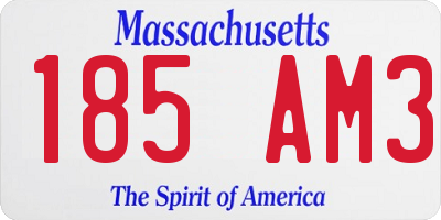 MA license plate 185AM3
