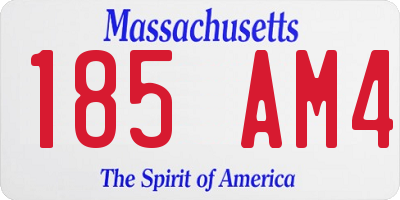 MA license plate 185AM4