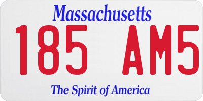 MA license plate 185AM5