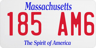 MA license plate 185AM6