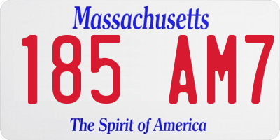 MA license plate 185AM7