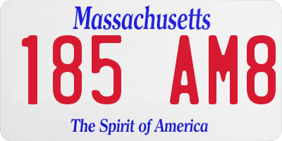 MA license plate 185AM8