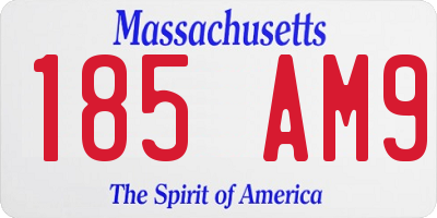 MA license plate 185AM9