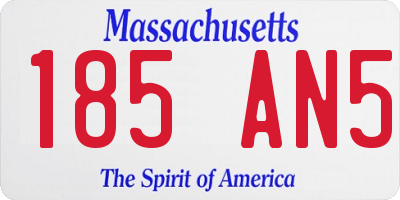 MA license plate 185AN5