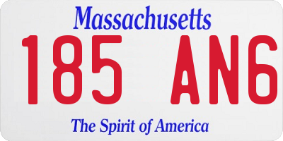 MA license plate 185AN6