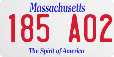 MA license plate 185AO2