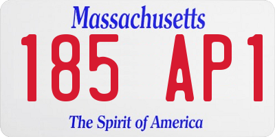 MA license plate 185AP1