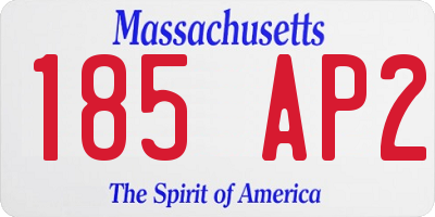 MA license plate 185AP2