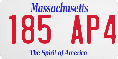 MA license plate 185AP4