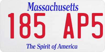 MA license plate 185AP5