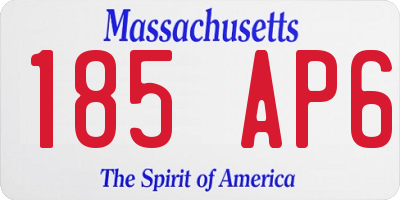 MA license plate 185AP6