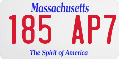 MA license plate 185AP7
