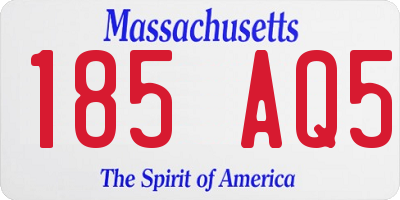 MA license plate 185AQ5