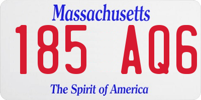 MA license plate 185AQ6