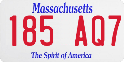 MA license plate 185AQ7