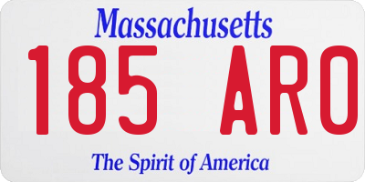 MA license plate 185AR0