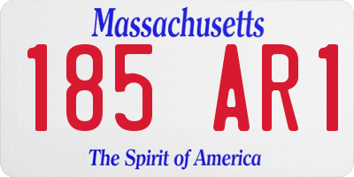 MA license plate 185AR1