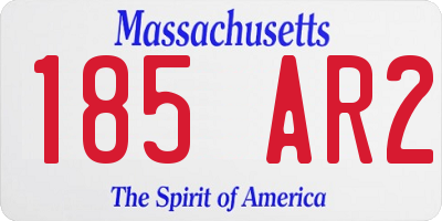 MA license plate 185AR2