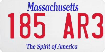 MA license plate 185AR3